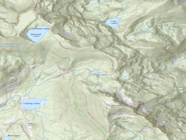 USGS topographic map of Twin Lake Backcountry Camp