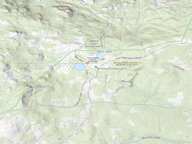 USGS topographic map of Twin Lakes Campground