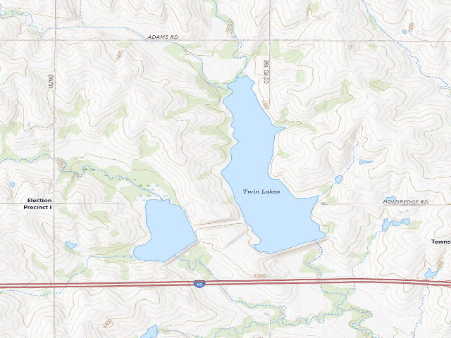 USGS topographic map of Twin Lakes WMA