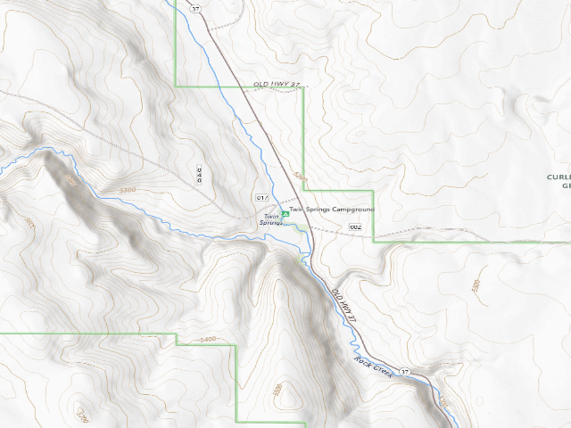 USGS topographic map of Twin Springs Campground