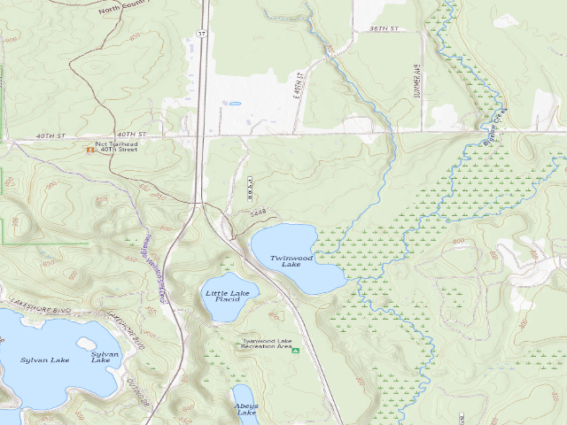 USGS topographic map of Twinwood Lake