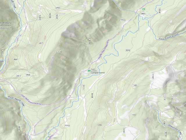 USGS topographic map of Two Color Campground