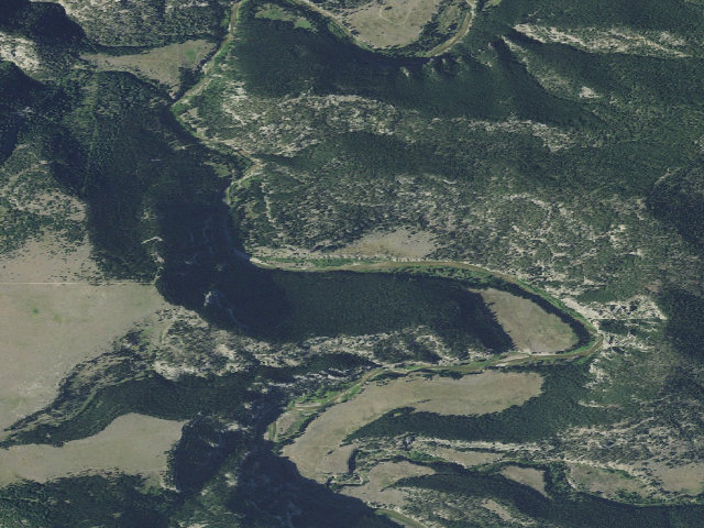 Aerial image of Two Creek Boat Camp
