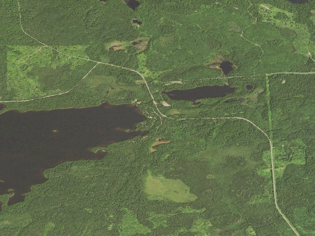 Aerial image of Two Island Lake Campground