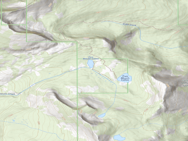 USGS topographic map of Two Mouth Lakes (Lower)