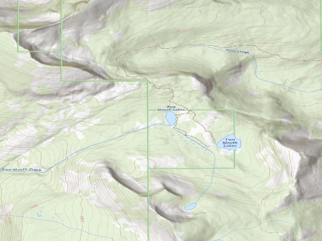 USGS topographic map of Two Mouth Lakes (Lower)