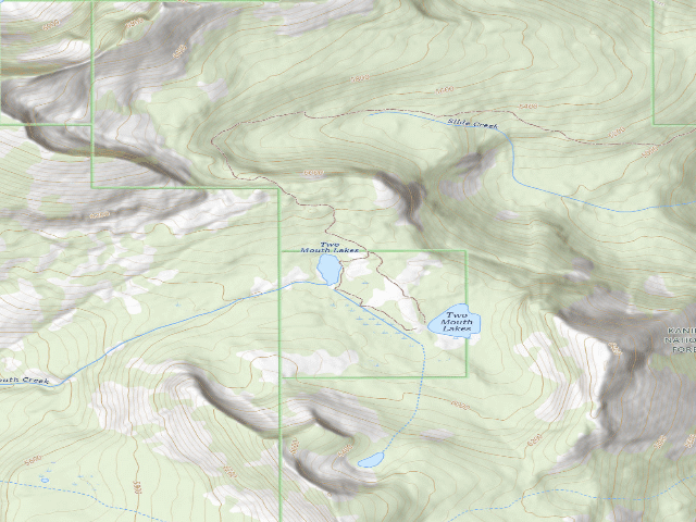 USGS topographic map of Two Mouth Lakes (Lower)