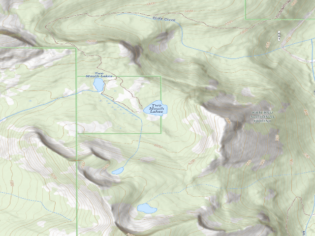 USGS topographic map of Two Mouth Lakes (Upper)