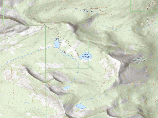 USGS topographic map of Two Mouth Lakes (Upper)