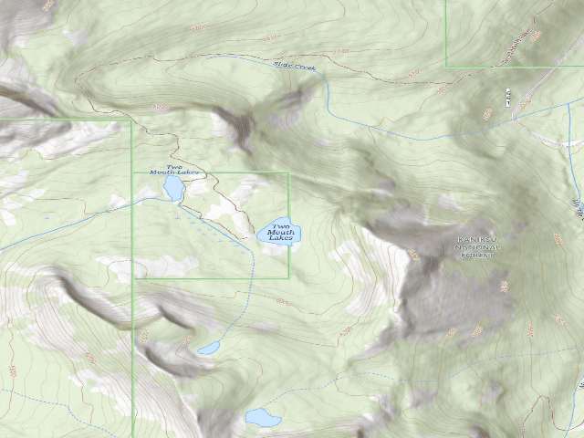 USGS topographic map of Two Mouth Lakes (Upper)