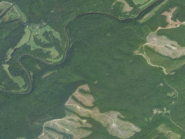 Aerial image of Tye River WMA