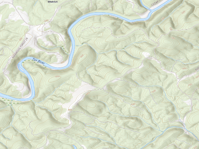 USGS topographic map of Tye River WMA