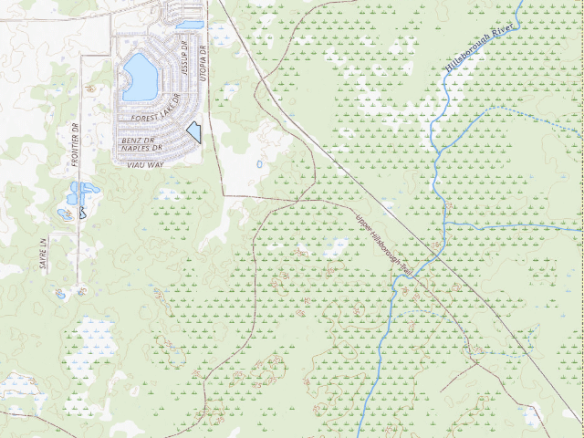 USGS topographic map of UH Backcountry (Upper Hillsborough Preserve)