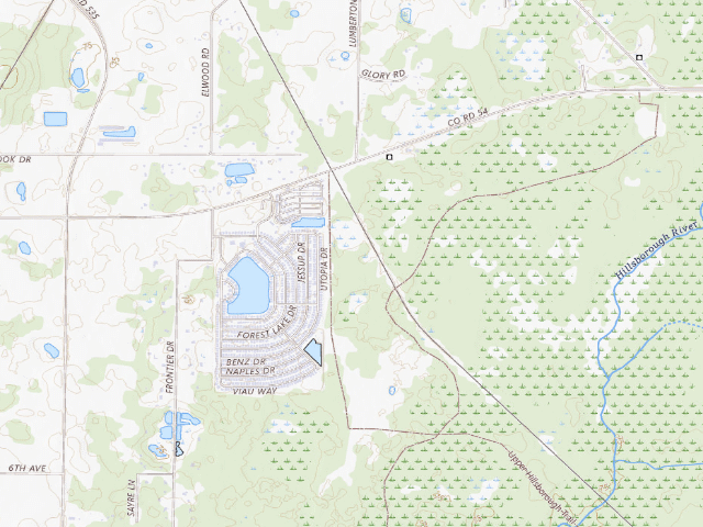USGS topographic map of UH Primitive (Upper Hillsborough Preserve)