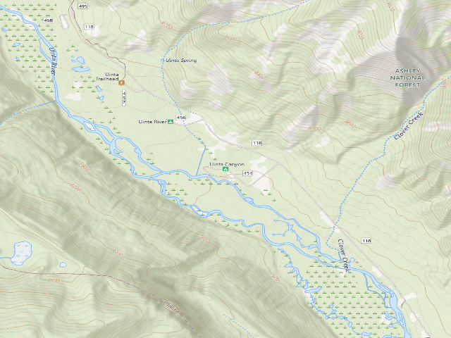 USGS topographic map of Uinta Canyon