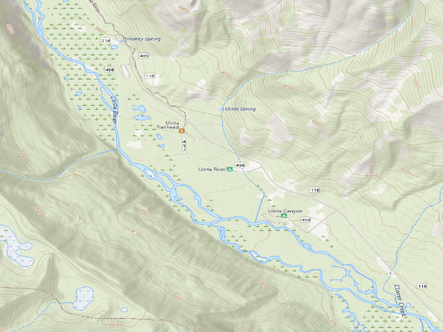 USGS topographic map of Uinta River Group Campground