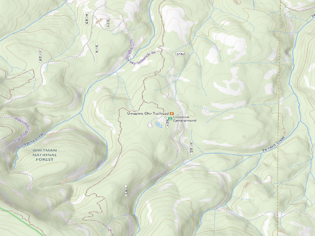 USGS topographic map of Umapine Campground