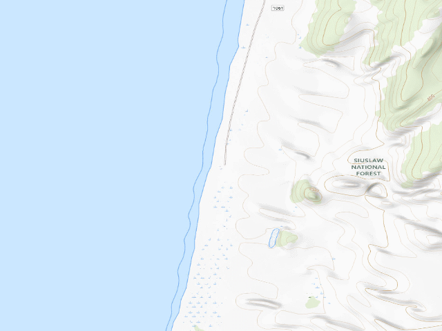 USGS topographic map of Umpqua Dunes Sand Camps