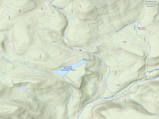 USGS topographic map of Umpqua National Forest