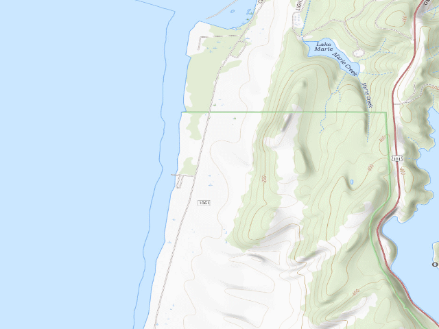 USGS topographic map of Umpqua Sand Camping site 33