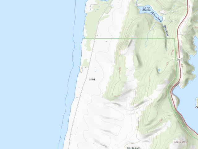 USGS topographic map of Umpqua Sand Camping site 37