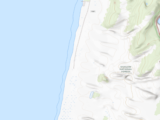 USGS topographic map of Umpqua Sand Camping site 47