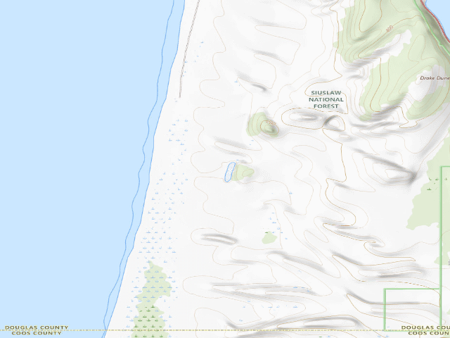 USGS topographic map of Umpqua Sand Camping site 48