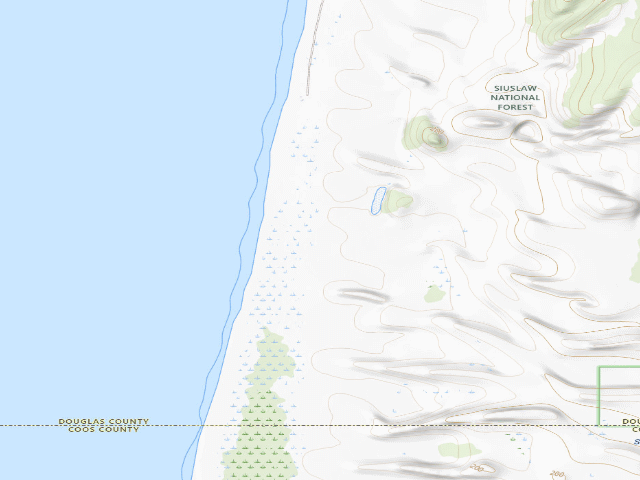 USGS topographic map of Umpqua Sand Camping site 51