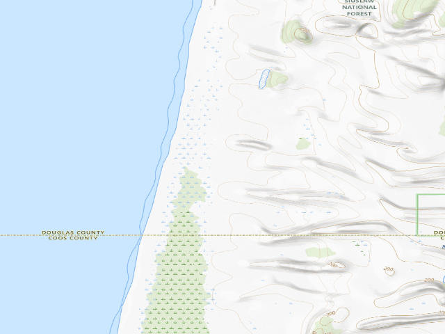 USGS topographic map of Umpqua Sand Camping site 54