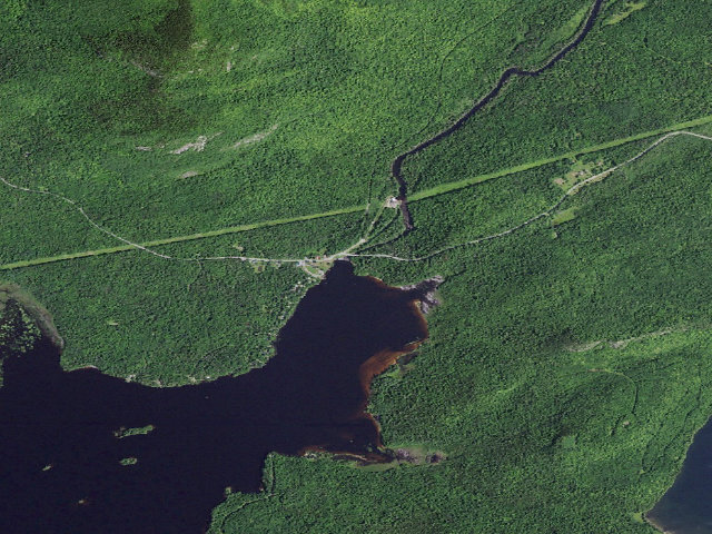 Aerial image of Union Falls Campsite (drive-in) (Taylor Pond Wild Forest)