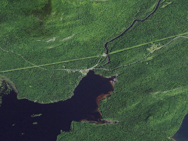 Aerial image of Union Falls Campsite (walk-in) (Taylor Pond Wild Forest)