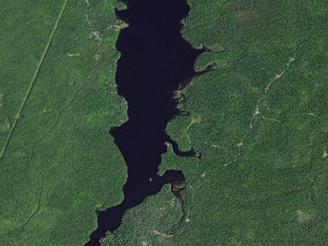Aerial image of Union Falls Campsite (water-access) [DEC #12440] (Taylor Pond Wild Forest)