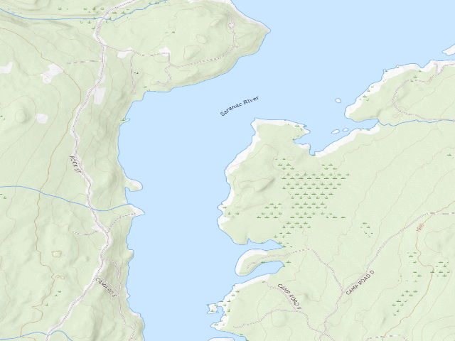 USGS topographic map of Union Falls Campsite (water-access) [DEC #12442] (Taylor Pond Wild Forest)