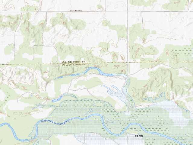 USGS topographic map of Unwins Camp (Canton WMA)