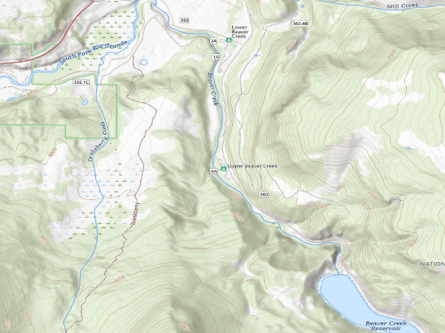 USGS topographic map of Upper Beaver Creek Campground