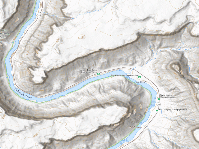 USGS topographic map of Upper Big Bend Campground