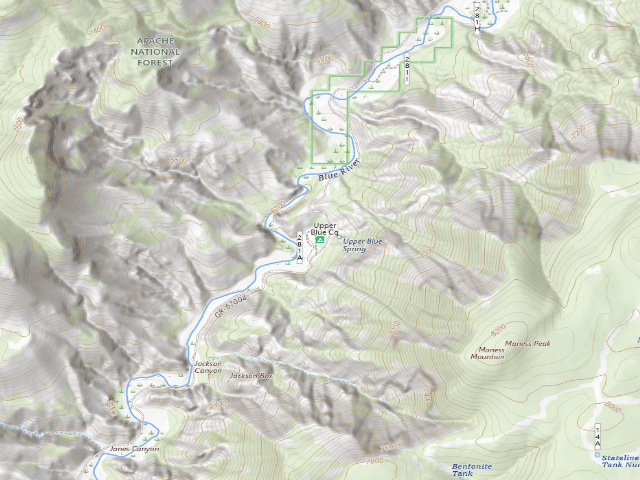 USGS topographic map of Upper Blue Cg