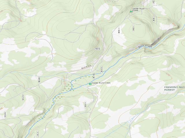 USGS topographic map of Upper Buck Creek Forest Camp