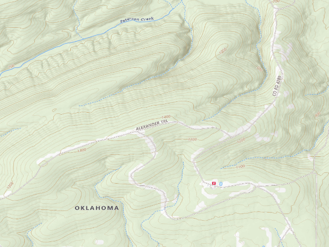 USGS topographic map of Upper Campground (Pushmataha WMA)