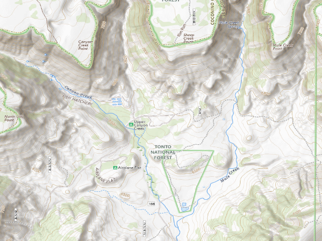 USGS topographic map of Upper Canyon Creek Campground