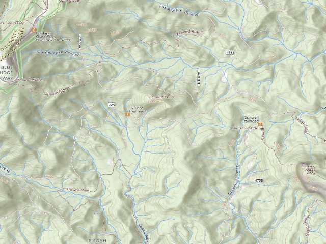 USGS topographic map of Upper Cove Creek Roadside Campsites