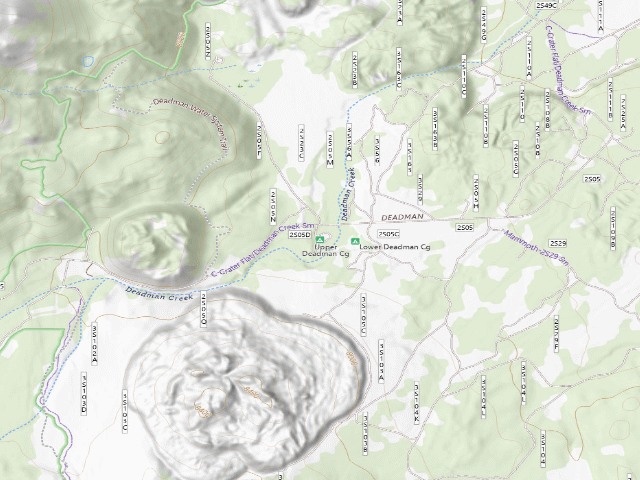 USGS topographic map of Upper Deadman Cg