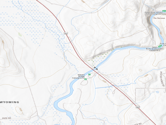 USGS topographic map of Upper Green River Recreation Area