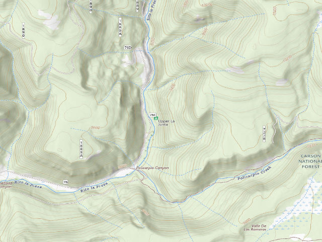 USGS topographic map of Upper La Junta Campground