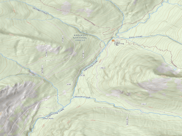 USGS topographic map of Upper Lightning -10