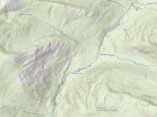USGS topographic map of Upper Lightning -7