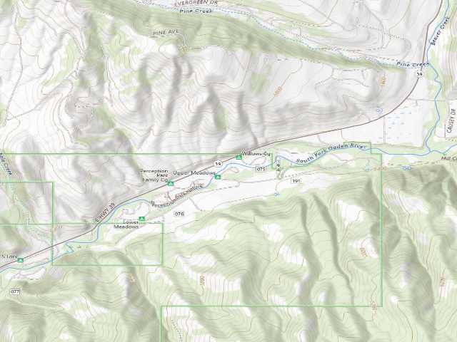 USGS topographic map of Upper Meadows Campground