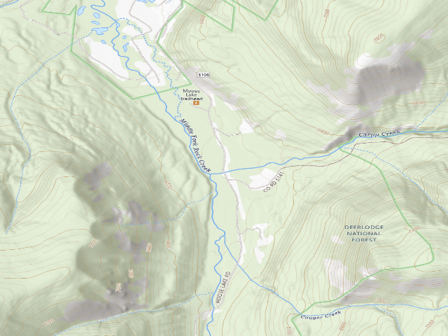 USGS topographic map of Upper Middle Frk Rock Creek-004