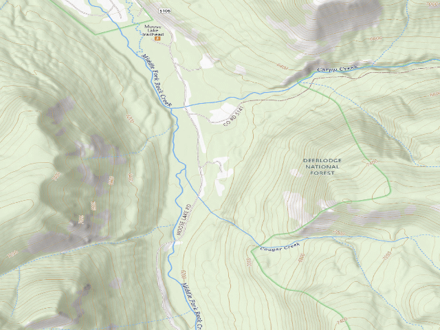 USGS topographic map of Upper Middle Frk Rock Crk-003B