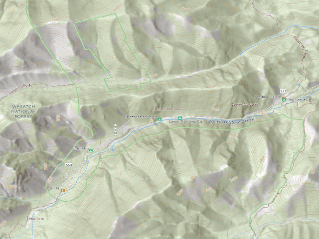 USGS topographic map of Upper Narrows
